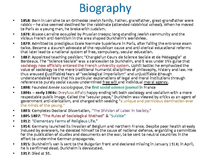 Biography • • • 1858: Born in Lorraine to an Orthodox Jewish family. Father,