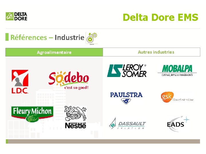 Delta Dore EMS Références – Industrie Agroalimentaire Autres industries 