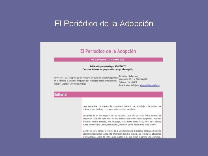 El Periódico de la Adopción 