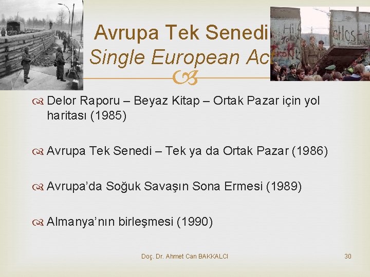 Avrupa Tek Senedi Single European Act Delor Raporu – Beyaz Kitap – Ortak Pazar