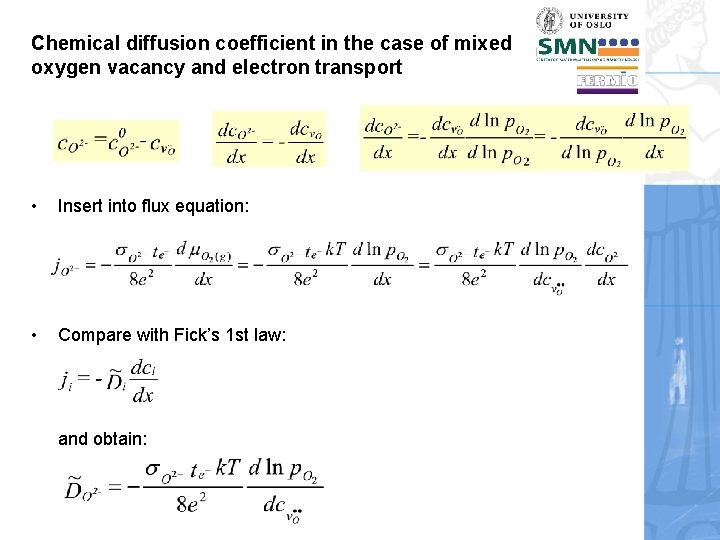 Chemical diffusion coefficient in the case of mixed oxygen vacancy and electron transport •