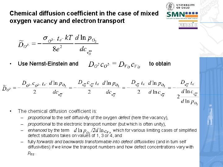 Chemical diffusion coefficient in the case of mixed oxygen vacancy and electron transport •