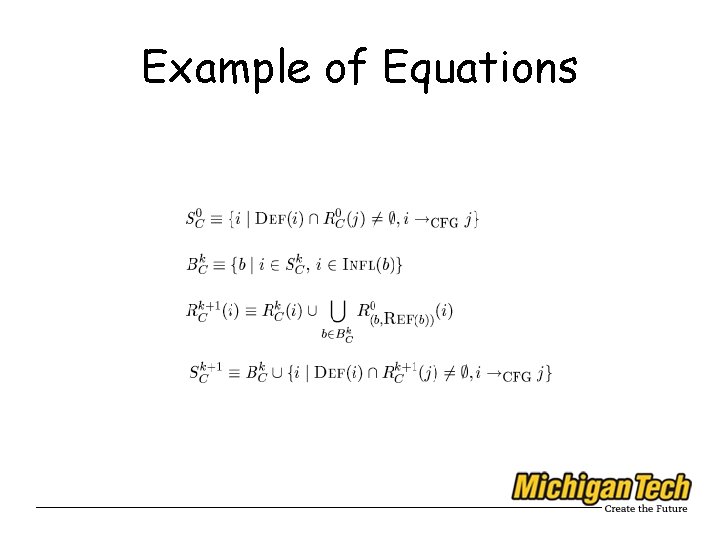 Example of Equations 