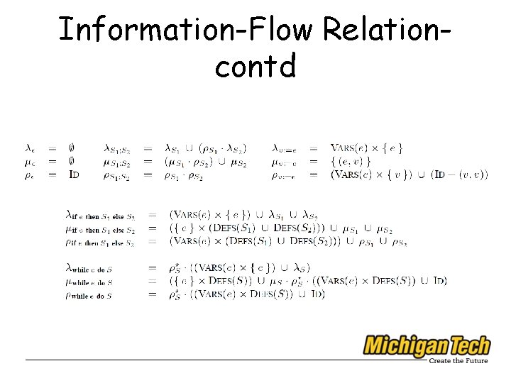 Information-Flow Relationcontd 