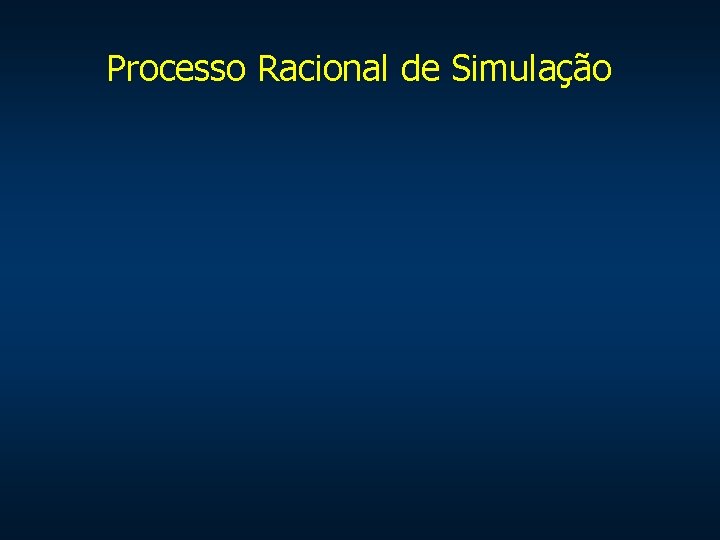 Processo Racional de Simulação 