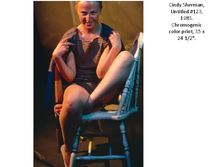 Cindy Sherman, Untitled #123. 1983. Chromogenic color print, 35 x 24 1/2". 