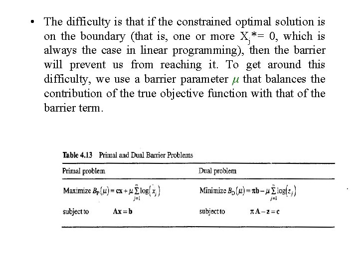  • The difficulty is that if the constrained optimal solution is on the