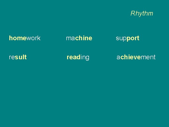 Rhythm homework machine support result reading achievement 