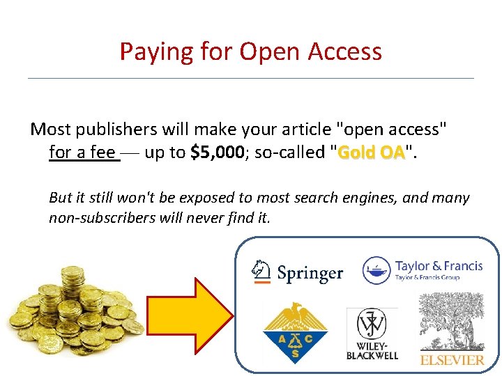 Paying for Open Access Most publishers will make your article "open access" for a