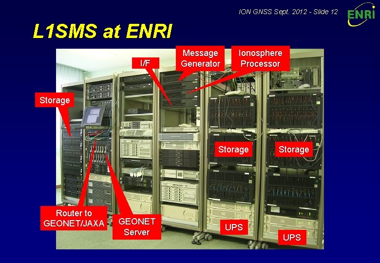 ION GNSS Sept. 2012 - Slide 12 L 1 SMS at ENRI I/F Message