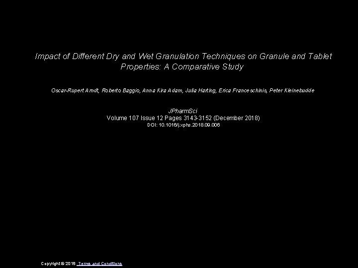 Impact of Different Dry and Wet Granulation Techniques on Granule and Tablet Properties: A