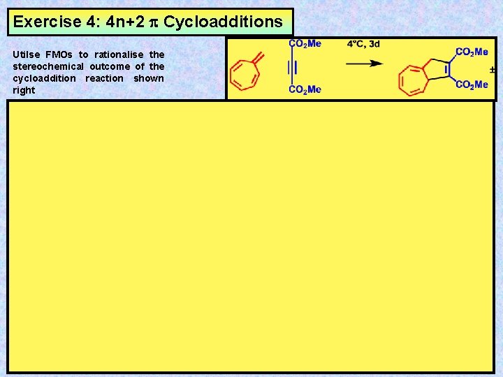 Exercise 4: 4 n+2 Cycloadditions Utilse FMOs to rationalise the stereochemical outcome of the