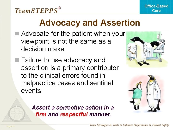 Office-Based Care ® Advocacy and Assertion n Advocate for the patient when your viewpoint