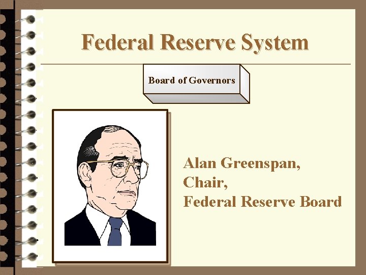 Federal Reserve System Board of Governors Alan Greenspan, Chair, Federal Reserve Board 