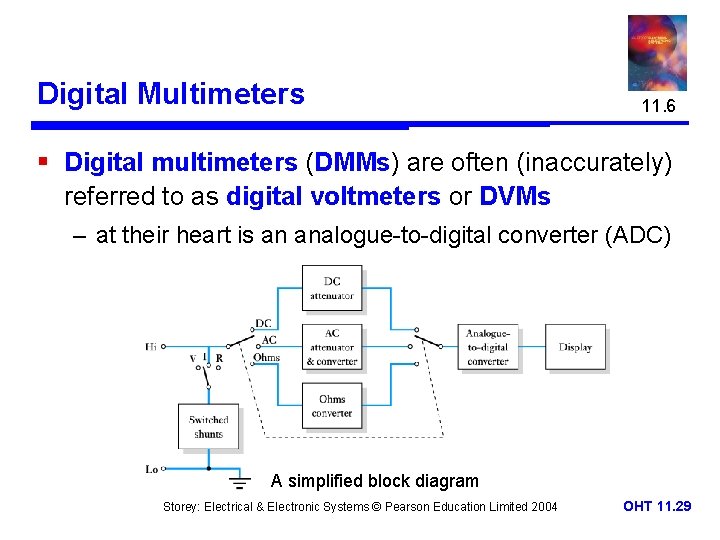 Digital Multimeters 11. 6 § Digital multimeters (DMMs) are often (inaccurately) referred to as