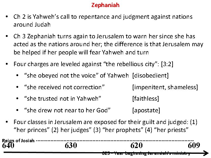 Zephaniah • Ch 2 is Yahweh’s call to repentance and judgment against nations around Zephaniah • Ch 2 is Yahweh’s call to repentance and judgment against nations around