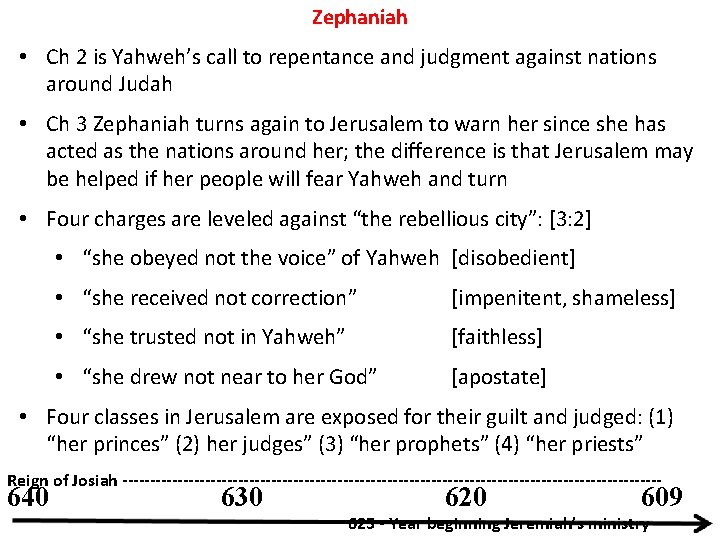 Zephaniah • Ch 2 is Yahweh’s call to repentance and judgment against nations around