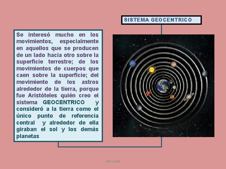 SISTEMA GEOCENTRICO Se interesó mucho en los movimientos, especialmente en aquellos que se producen SISTEMA GEOCENTRICO Se interesó mucho en los movimientos, especialmente en aquellos que se producen