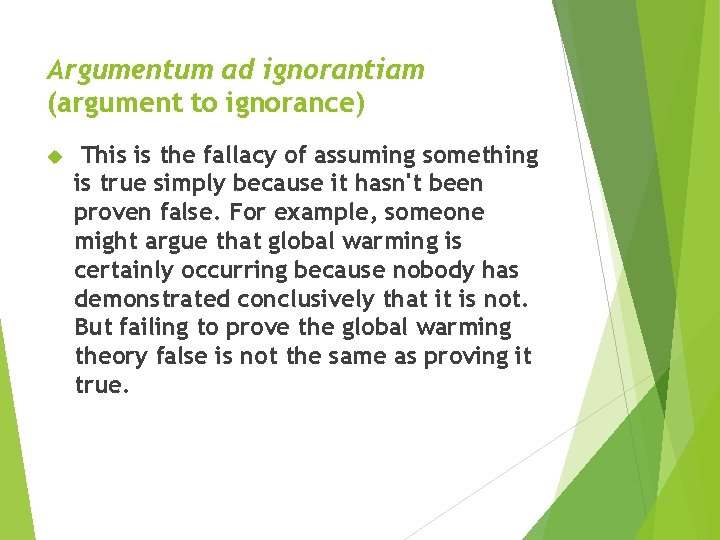 Populum fallacy logical ad argumentum Examples of