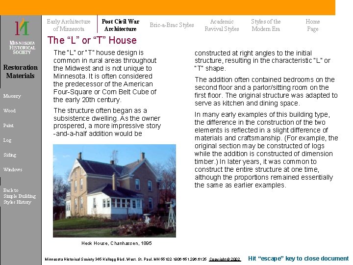 Early Architecture of Minnesota Post Civil War Architecture Bric-a-Brac Styles Academic Revival Styles of Early Architecture of Minnesota Post Civil War Architecture Bric-a-Brac Styles Academic Revival Styles of