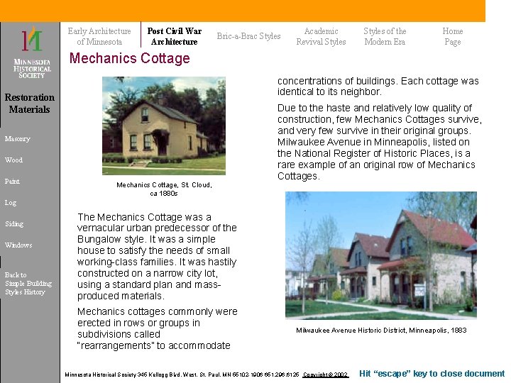 Early Architecture of Minnesota Post Civil War Architecture Bric-a-Brac Styles Academic Revival Styles of Early Architecture of Minnesota Post Civil War Architecture Bric-a-Brac Styles Academic Revival Styles of
