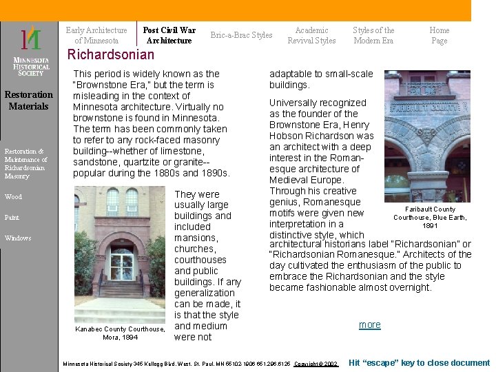 Early Architecture of Minnesota Post Civil War Architecture Bric-a-Brac Styles Academic Revival Styles of Early Architecture of Minnesota Post Civil War Architecture Bric-a-Brac Styles Academic Revival Styles of