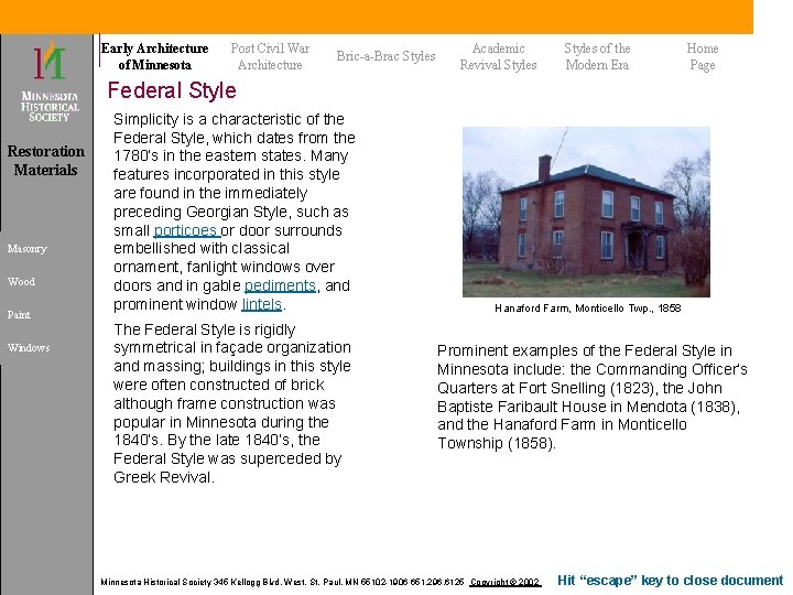 Early Architecture of Minnesota Post Civil War Architecture Bric-a-Brac Styles Academic Revival Styles of Early Architecture of Minnesota Post Civil War Architecture Bric-a-Brac Styles Academic Revival Styles of