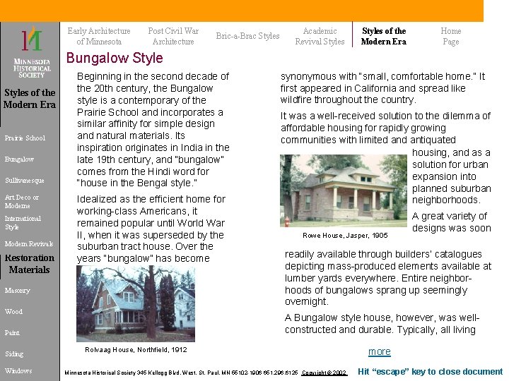 Early Architecture of Minnesota Post Civil War Architecture Bric-a-Brac Styles Academic Revival Styles of Early Architecture of Minnesota Post Civil War Architecture Bric-a-Brac Styles Academic Revival Styles of