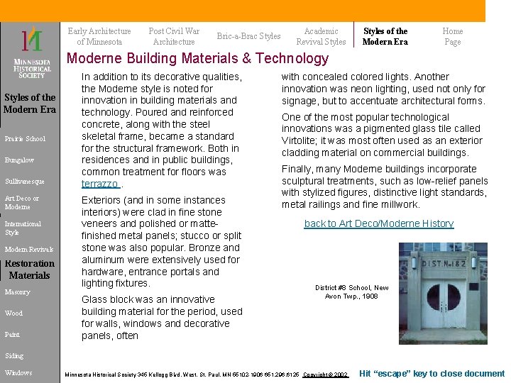 Early Architecture of Minnesota Post Civil War Architecture Bric-a-Brac Styles Academic Revival Styles of Early Architecture of Minnesota Post Civil War Architecture Bric-a-Brac Styles Academic Revival Styles of