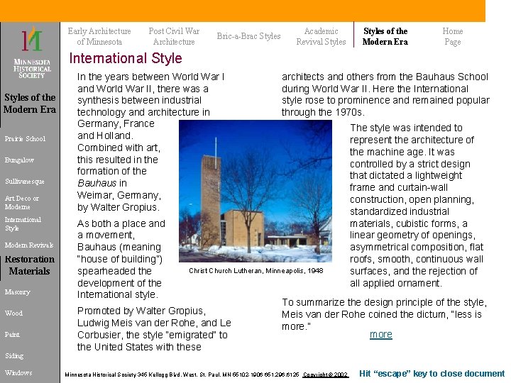 Early Architecture of Minnesota Post Civil War Architecture Bric-a-Brac Styles Academic Revival Styles of Early Architecture of Minnesota Post Civil War Architecture Bric-a-Brac Styles Academic Revival Styles of