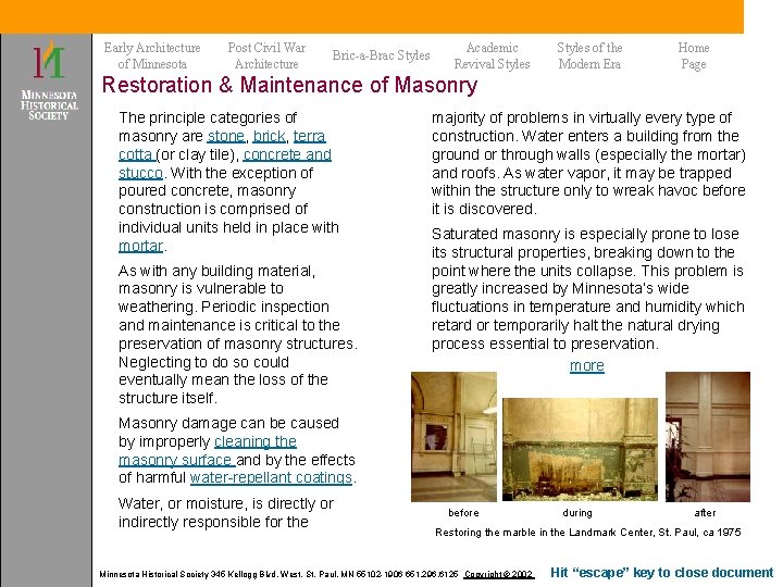 Early Architecture of Minnesota Post Civil War Architecture Bric-a-Brac Styles Academic Revival Styles of Early Architecture of Minnesota Post Civil War Architecture Bric-a-Brac Styles Academic Revival Styles of