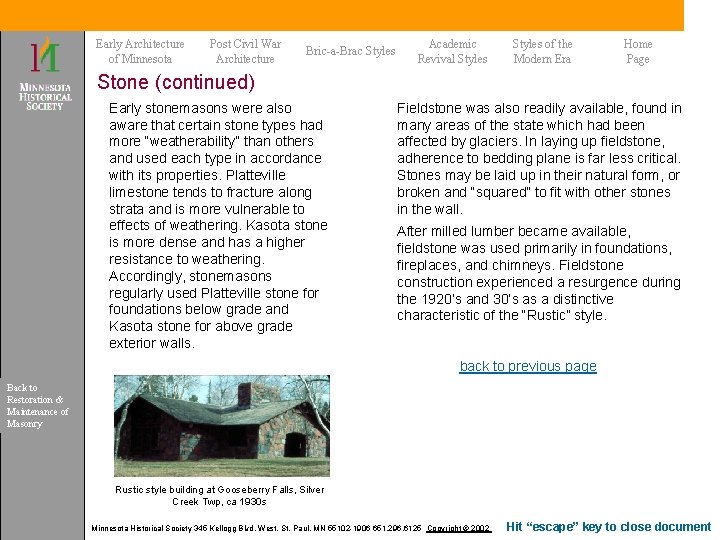 Early Architecture of Minnesota Post Civil War Architecture Bric-a-Brac Styles Academic Revival Styles of Early Architecture of Minnesota Post Civil War Architecture Bric-a-Brac Styles Academic Revival Styles of