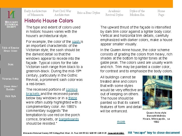 Early Architecture of Minnesota Post Civil War Architecture Bric-a-Brac Styles Academic Revival Styles of Early Architecture of Minnesota Post Civil War Architecture Bric-a-Brac Styles Academic Revival Styles of