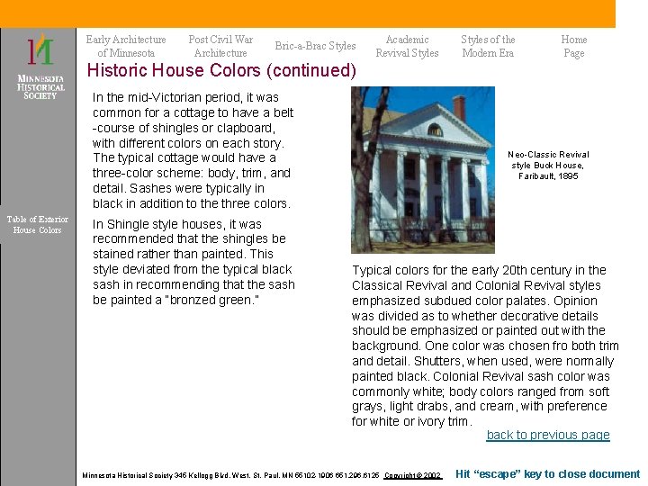 Early Architecture of Minnesota Post Civil War Architecture Bric-a-Brac Styles Academic Revival Styles of Early Architecture of Minnesota Post Civil War Architecture Bric-a-Brac Styles Academic Revival Styles of