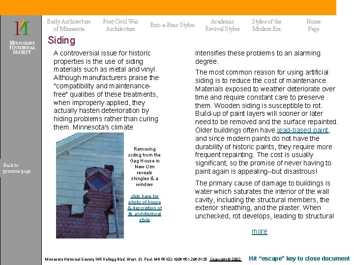 Early Architecture of Minnesota Post Civil War Architecture Bric-a-Brac Styles Academic Revival Styles of Early Architecture of Minnesota Post Civil War Architecture Bric-a-Brac Styles Academic Revival Styles of