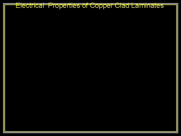 Electrical Properties of Copper Clad Laminates 