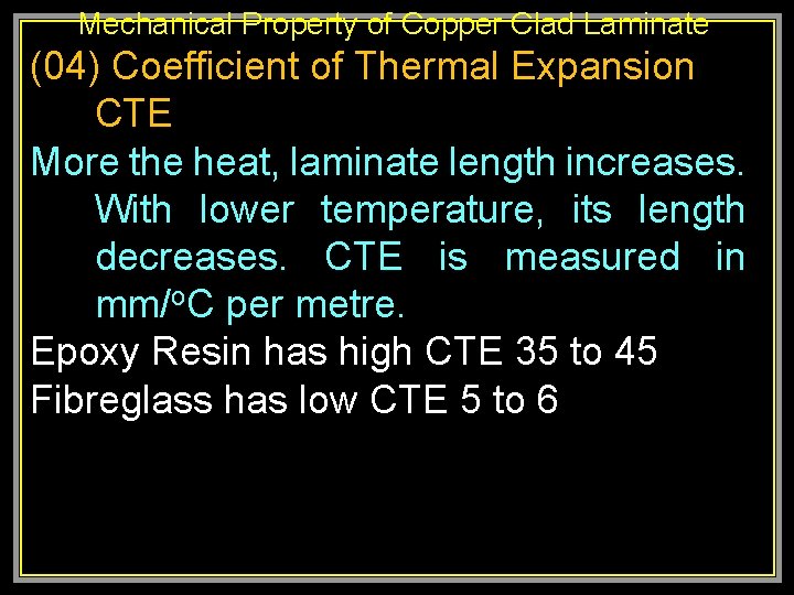 Mechanical Property of Copper Clad Laminate (04) Coefficient of Thermal Expansion CTE More the