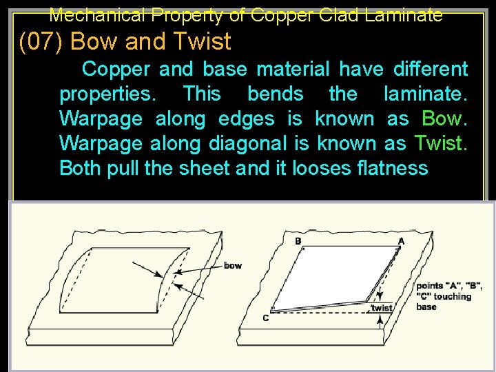 Mechanical Property of Copper Clad Laminate (07) Bow and Twist Copper and base material