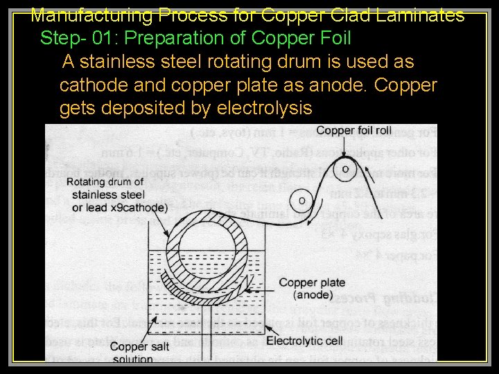 Manufacturing Process for Copper Clad Laminates Step- 01: Preparation of Copper Foil A stainless