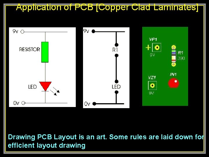 Application of PCB [Copper Clad Laminates] Drawing PCB Layout is an art. Some rules
