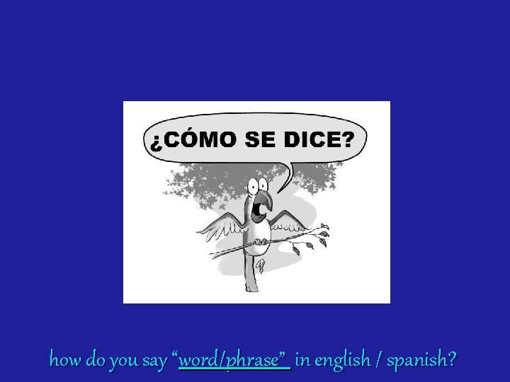 how do you say “word/phrase” in english / spanish? 