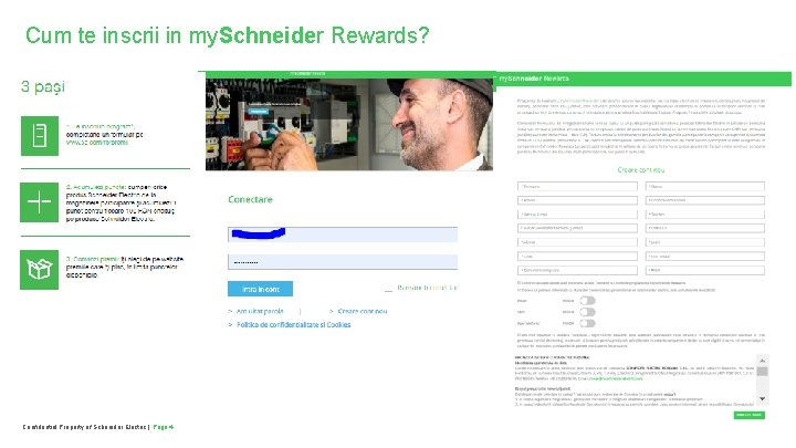 Cum te inscrii in my. Schneider Rewards? Confidential Property of Schneider Electric | Page