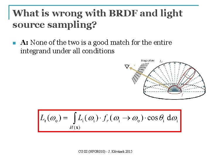 What is wrong with BRDF and light source sampling? n A: None of the
