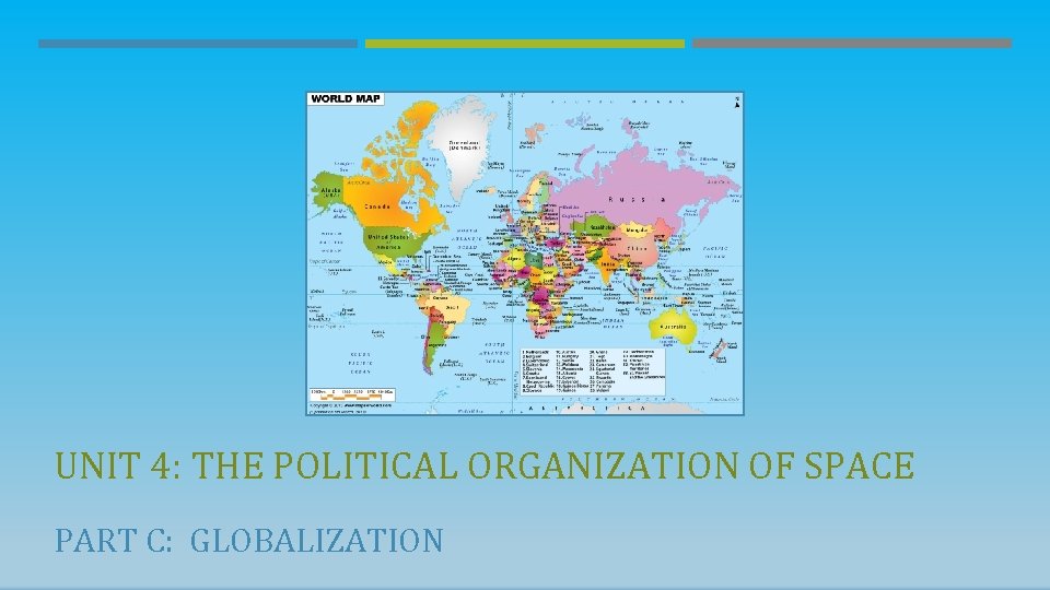 UNIT 4: THE POLITICAL ORGANIZATION OF SPACE PART C: GLOBALIZATION 