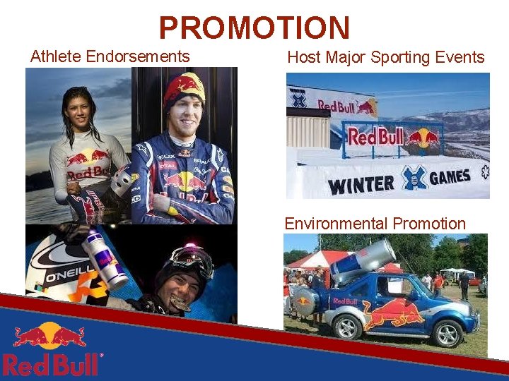 PROMOTION Athlete Endorsements Host Major Sporting Events Environmental Promotion 