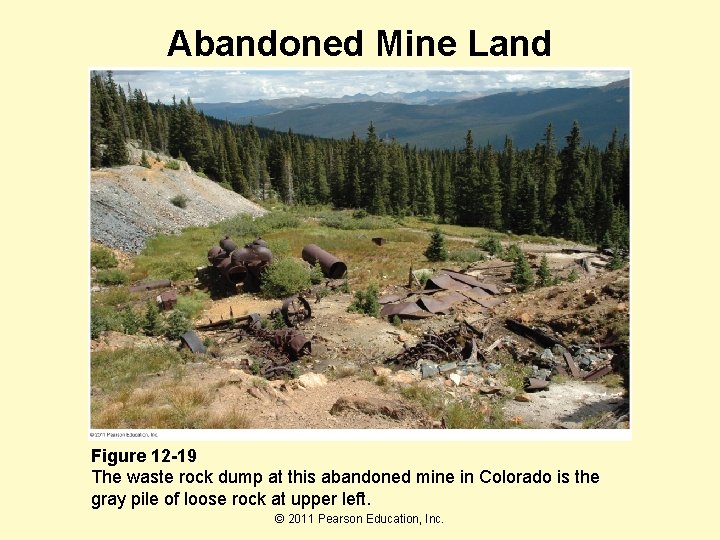 Abandoned Mine Land Figure 12 -19 The waste rock dump at this abandoned mine