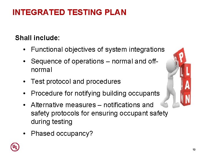 INTEGRATED TESTING PLAN Shall include: • Functional objectives of system integrations • Sequence of