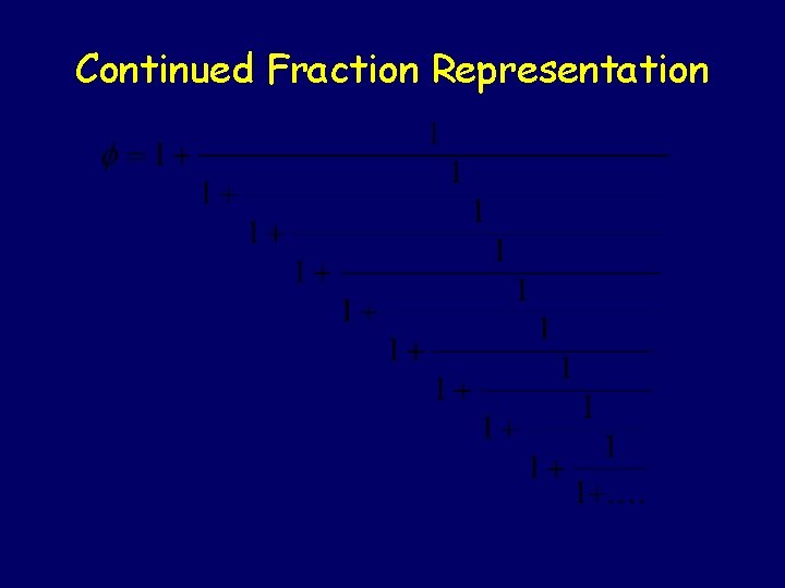 Continued Fraction Representation 