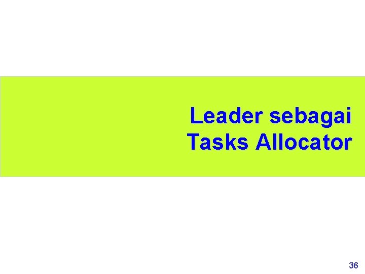 Leader sebagai Tasks Allocator 36 