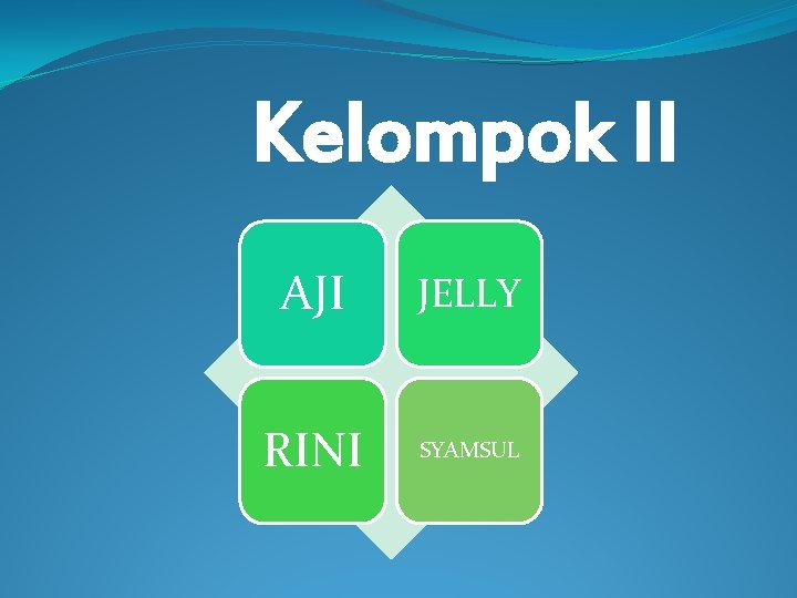 Kelompok II AJI JELLY RINI SYAMSUL 